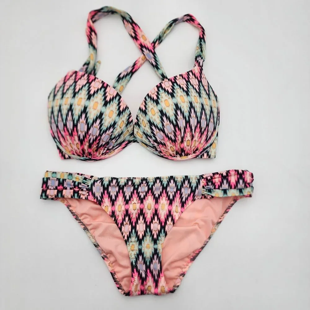 Victoria's Secret The Knockout Bikini Swimsuit Womens Small Bottoms/ Top READ